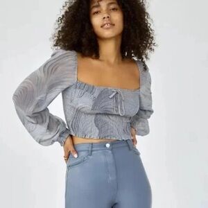 Aritzia Wilfred Ruched Square Neck Top – Size S | Romantic Core | Soft Stretch